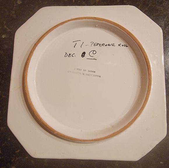 IL Bargello Handpainted Trivet Earthenware Mixed Vegetables Green Trim Signed - Picture 5 of 7